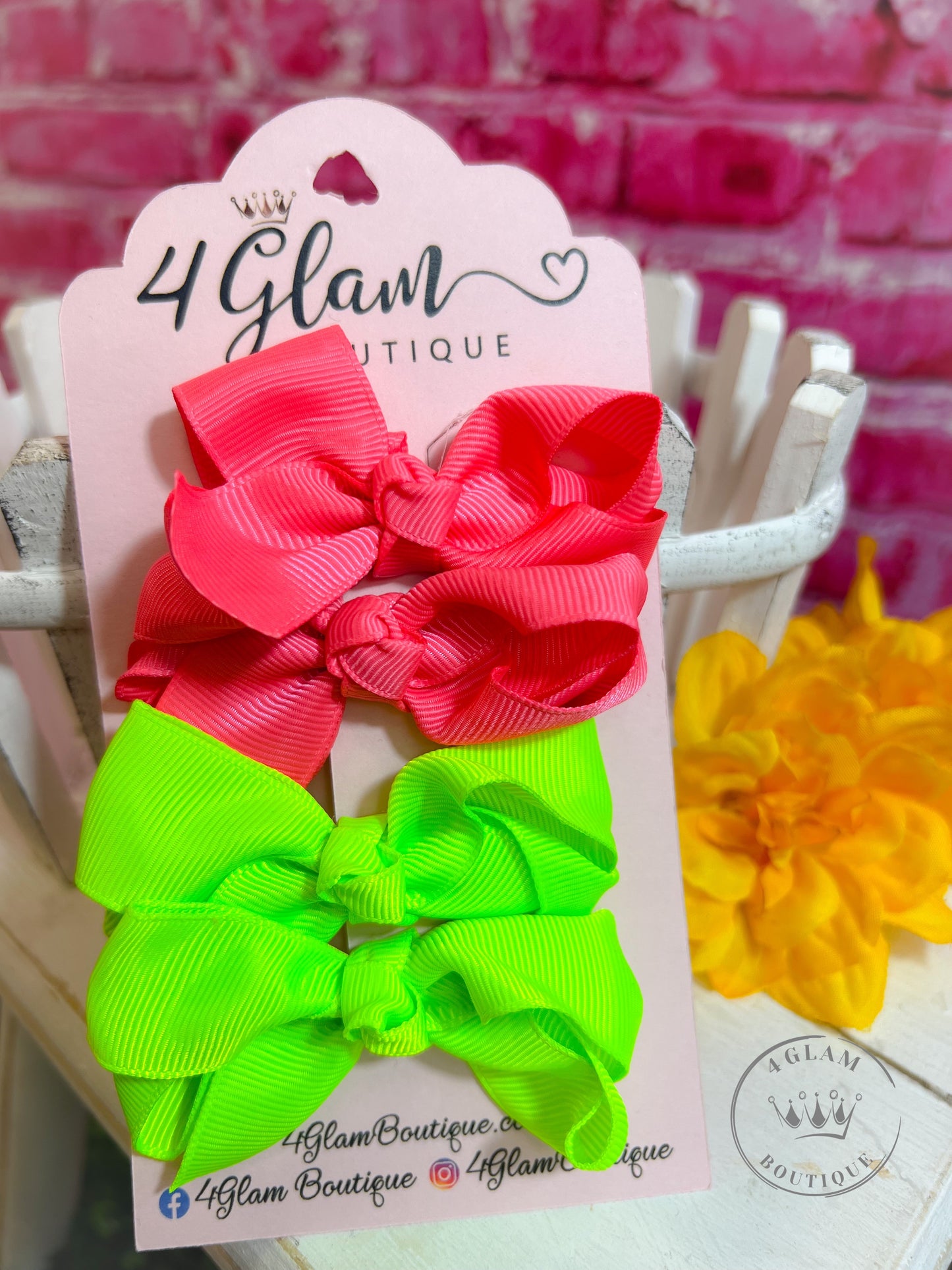 Girl Neon Bow Set