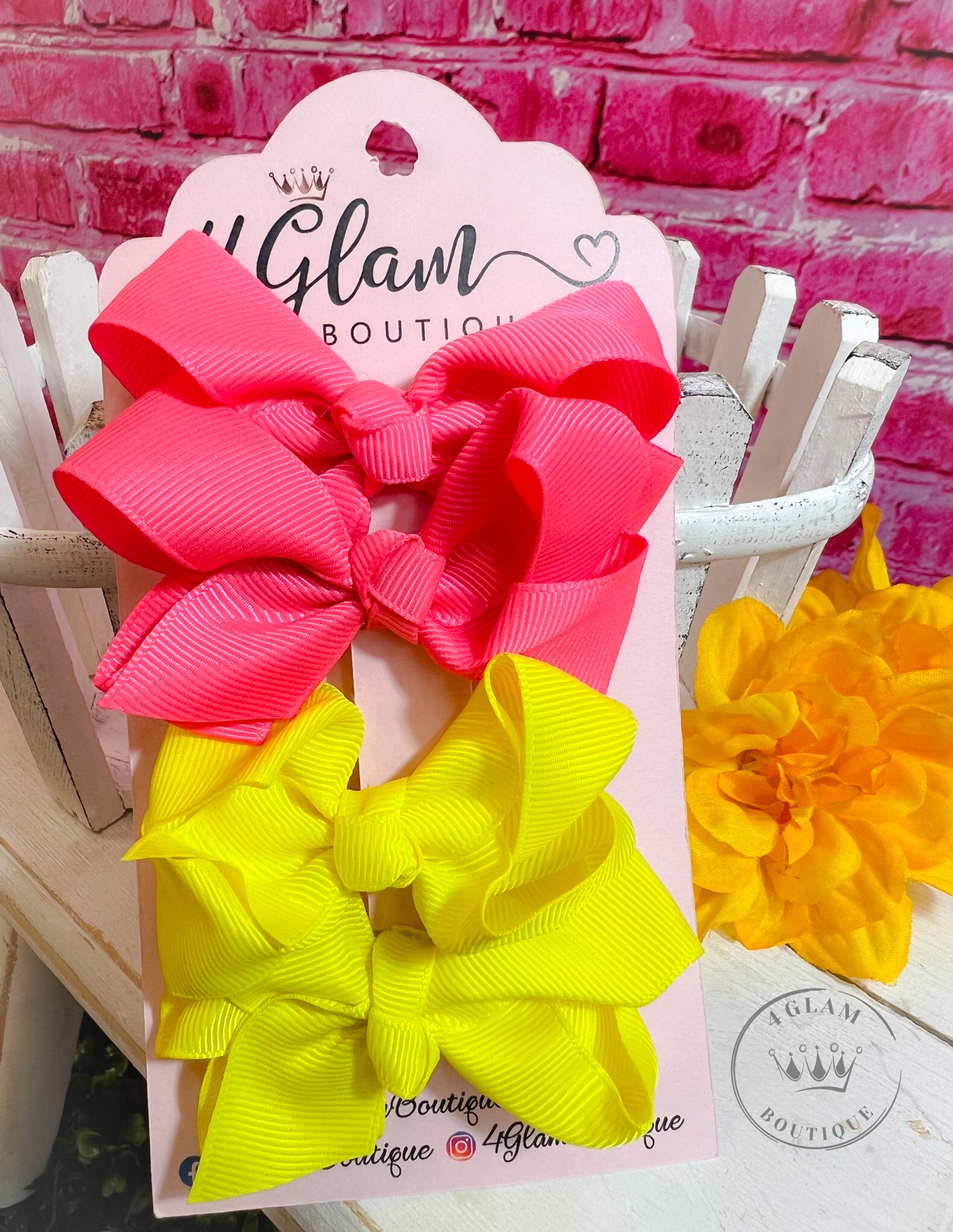 Girl Neon Bow Set