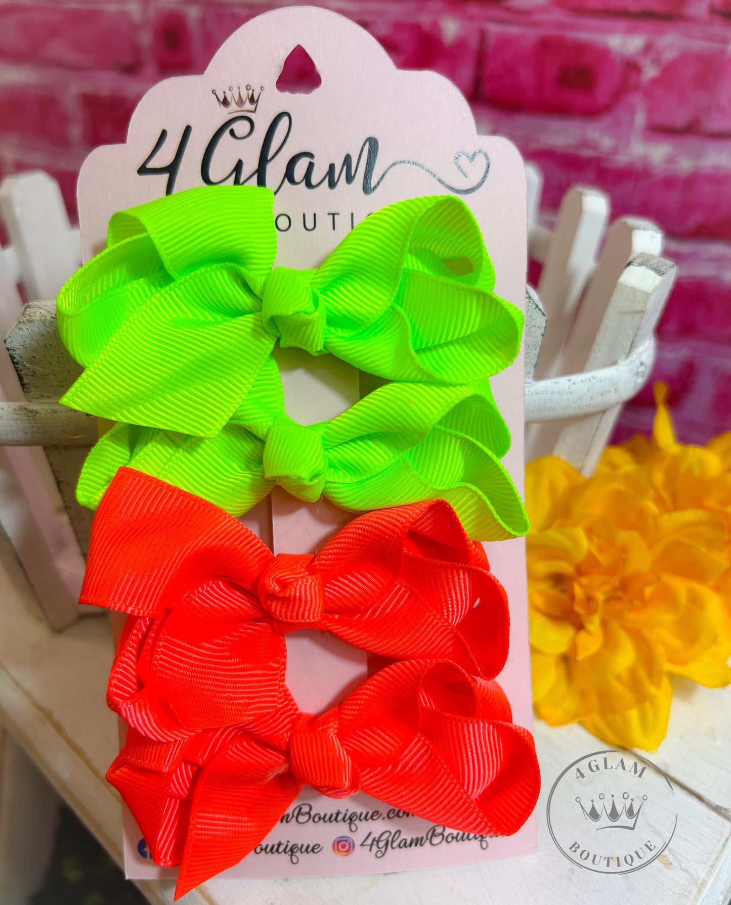 Girl Neon Bow Set