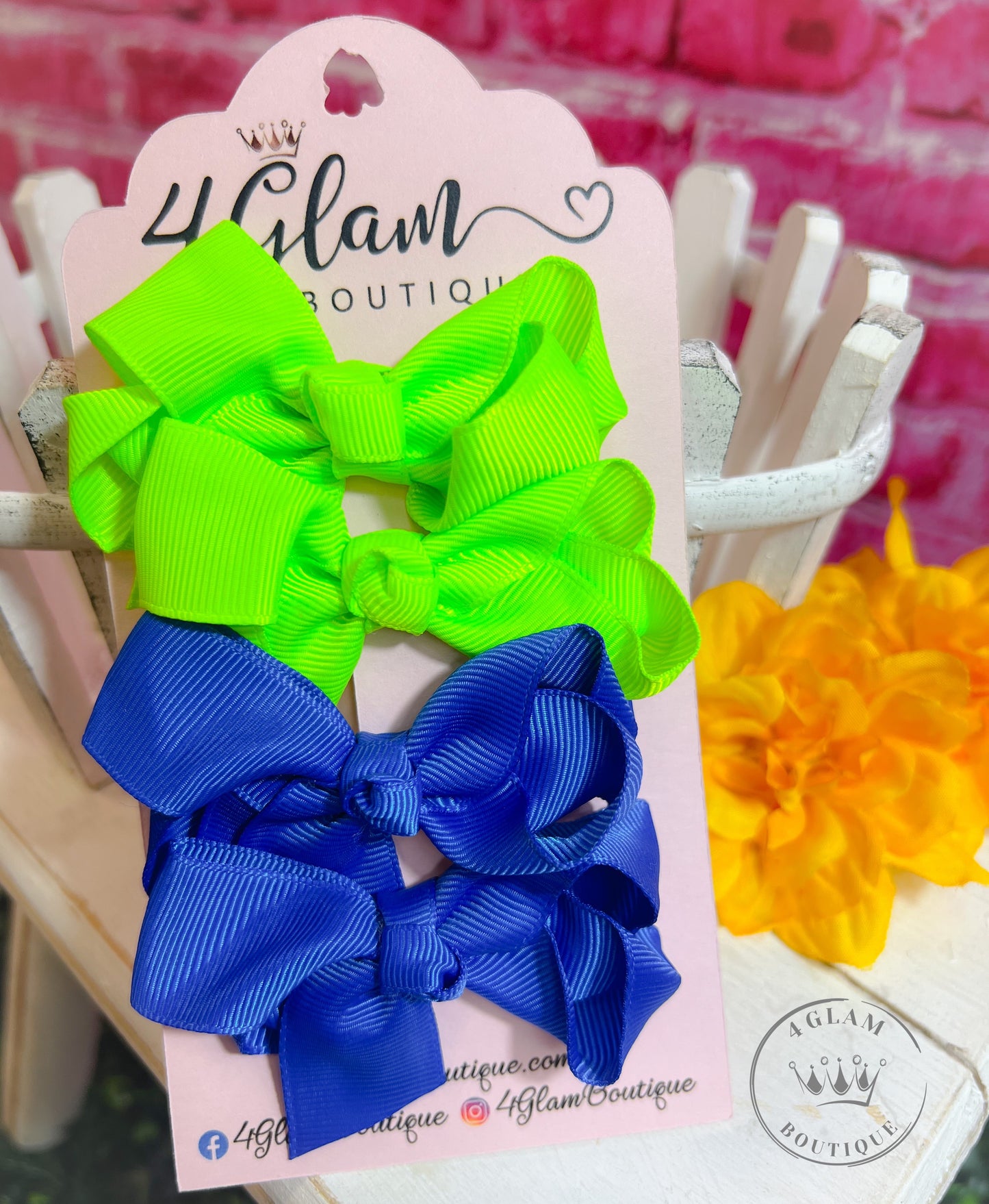 Girl Neon Bow Set